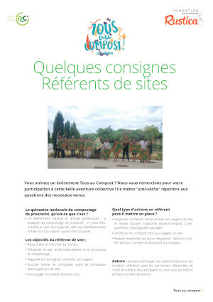 Quelques consignes pour les référents de site